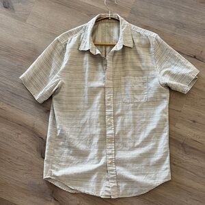 Outerknown Beige Striped Casual Shirt